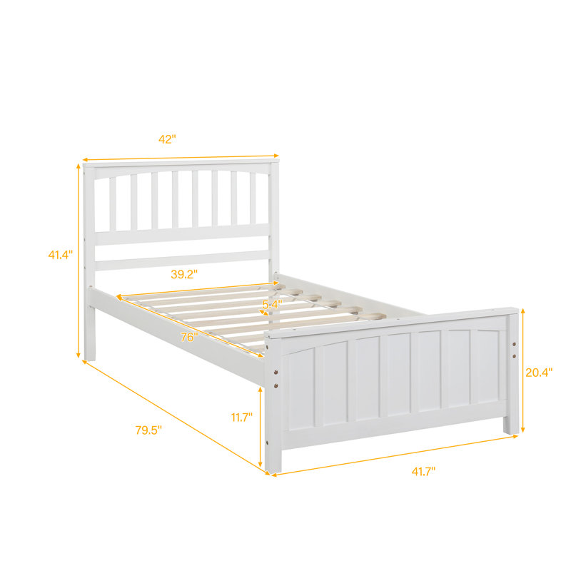 Lit plateforme en bois, Blanc