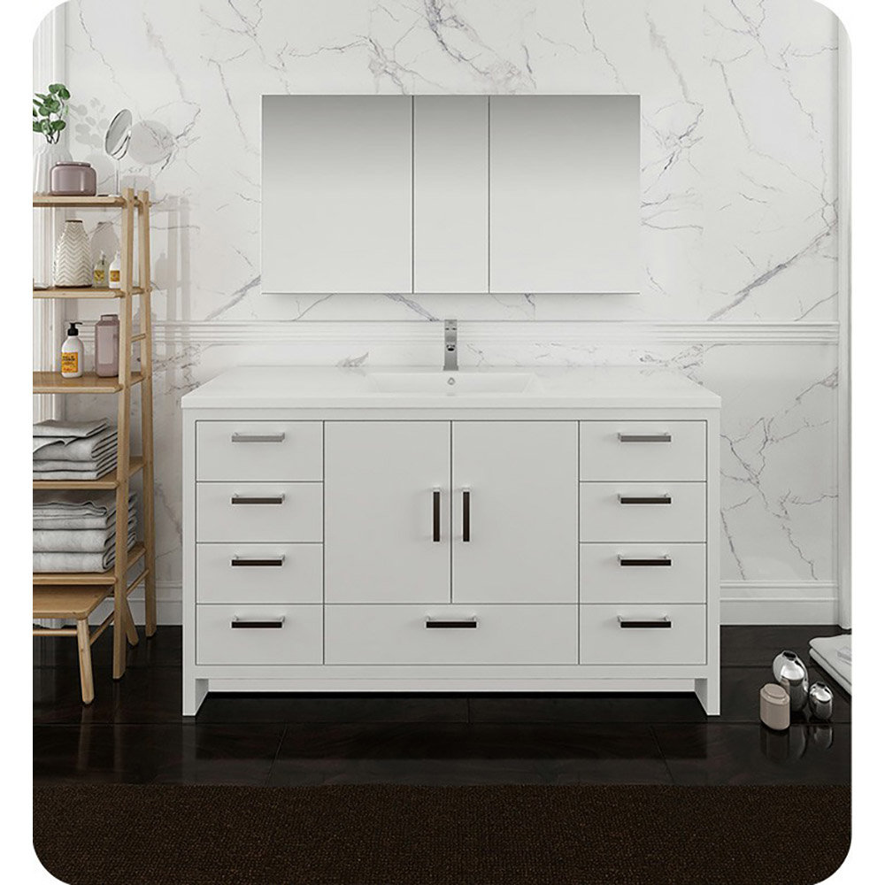 Fresca Fresca 60" Free-Standing Double Sink Bathroom Vanity Base Only ...