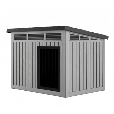 42.87"×32.95"×31.61" Polypropylene Dog House With Air Vents And Elevated Floor,Openable At The Top,Waterproof Dog House Indoor Outdoor For Small And Large Dogs