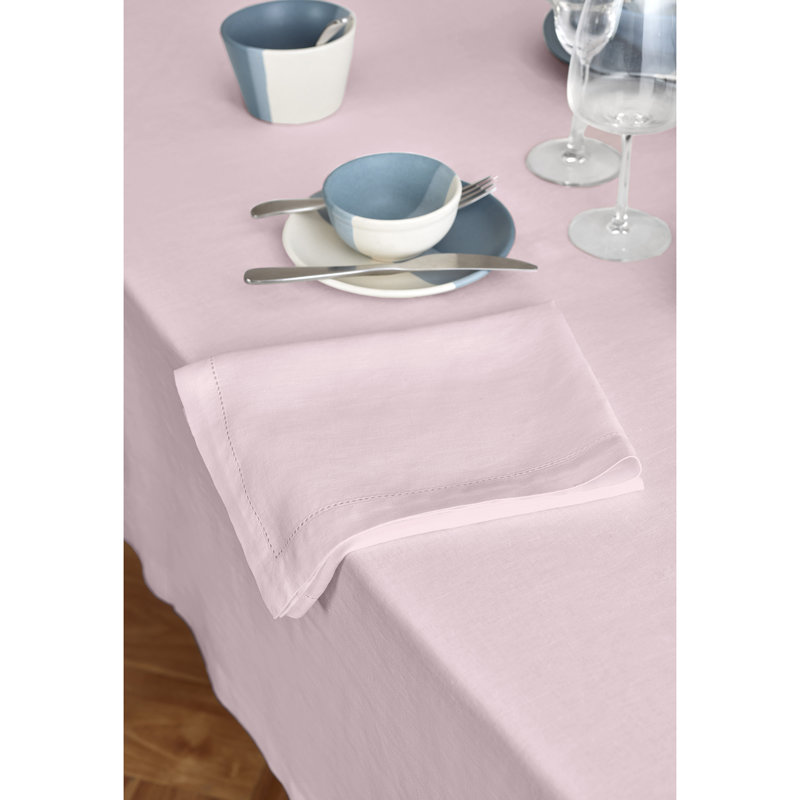 Sonoma - 100% Pure Linen Tablecloth (Prewashed), Soft Pink, 90" x 70"