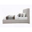 Grand lit Orane en tissu gris