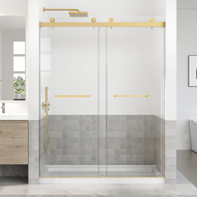 Shower & Bathtub Doors 56-60 in. W x 76 in. H Double Sliding Frameless Shower  Door with 3/8 in Tempered Glass