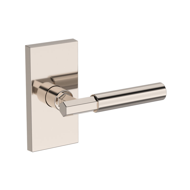 Riddling Full Dummy Lever with Contemporary 5in Rose in Lifetime (PVD) Polished Nickel, Polished Nickel