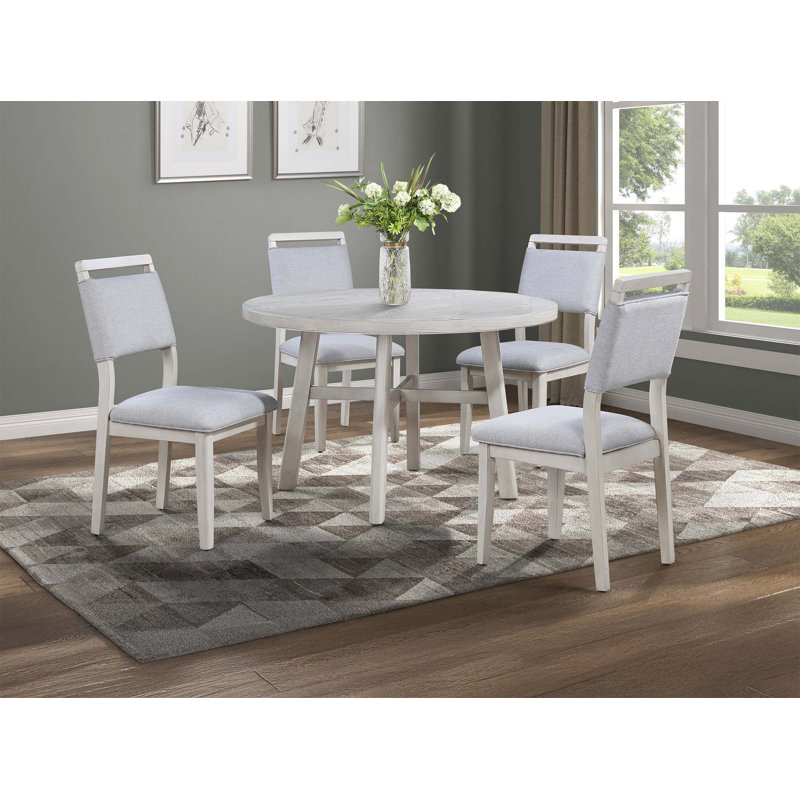 Mobilier en bois massif 2 pièces avec chaises rembourrées