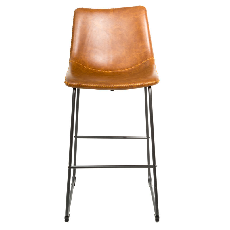 Williams Upholstered Counter Stool with Metal Frame, Tan
