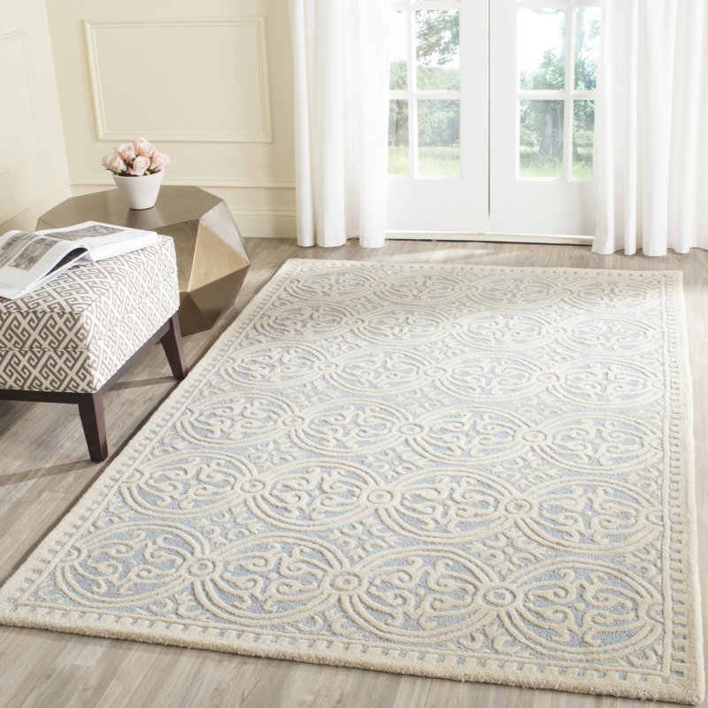 Barile Damask Wool Hand Woven Area Rug, Rectangle 183 x 274 cm