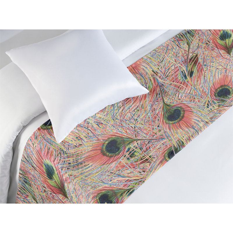 Foulard de lit Ambesonne Peacock Feathers, Simple