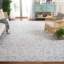 Tapis gris abstrait en polyester touffeté à la main-918654056