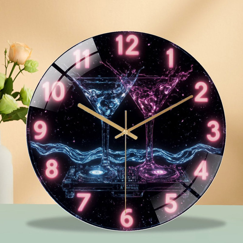 Horloge murale en verre Neon