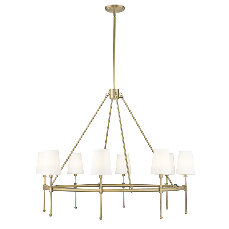 Heise 40" Wide 8-Light Chandelier -, Vintage Brass