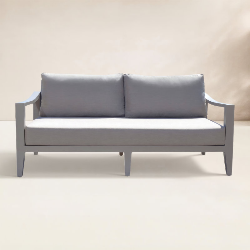 Canapé d'extérieur Solstice avec coussins Sunbrella, Structure grise / coussin beige
