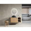Meuble-lavabo mural 42 po avec lavabo d'art en céramique et 1 tablette de rangement, 2 portes à fermeture douce, contreplaqué