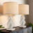 24.5" Gray Modern Dimmable Resin for Bedroom Living Room Bedside Desk Nightstand Table Lamp Set with Linen Drum Shape and USB Prot-314853824