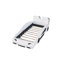 Lit plateforme simple en forme de voiture de course avec roues, blanc