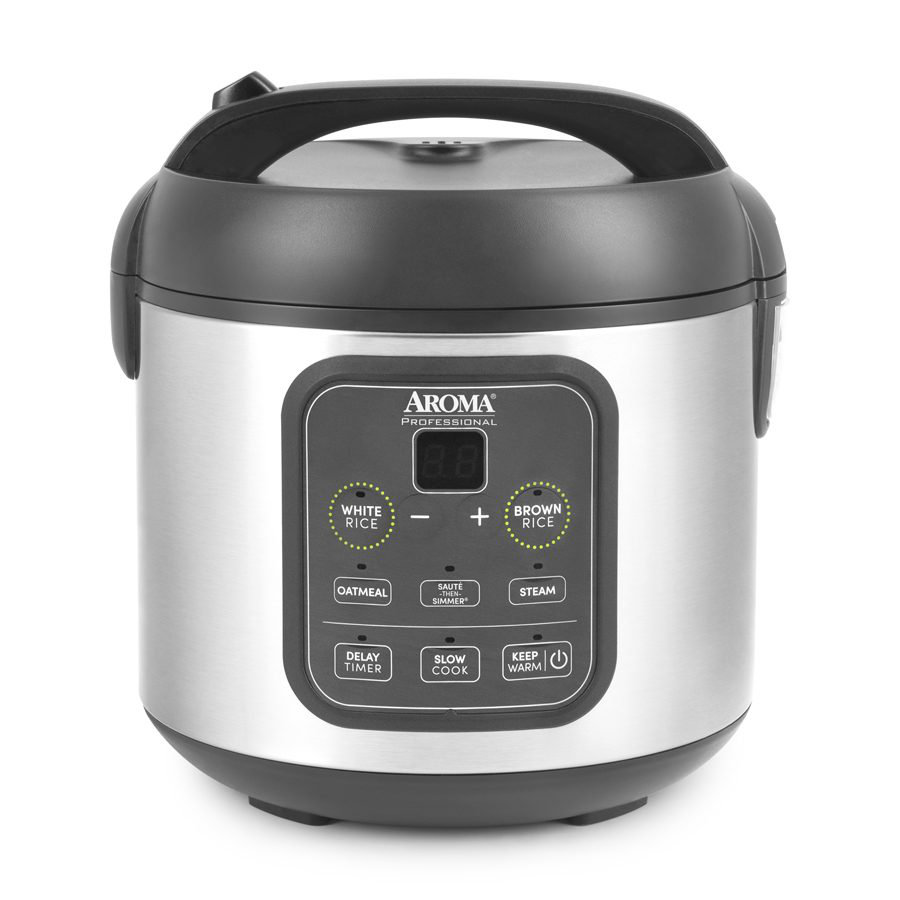Aroma Housewares 6-Cup Cooked 1.2Qt. Select Stainless Pot-Style Rice Cooker, Food Steamer, One-Touch Operation, White