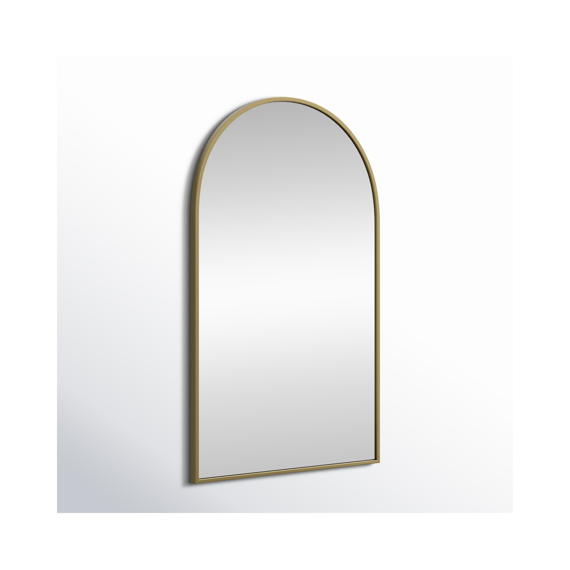 Sabine Metal Arch Wall Mirror, 40" x 24", Brass