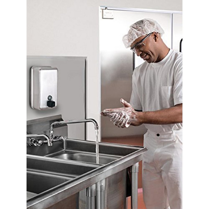 1200 Ml Vertical Manual Surface-Mounted Stainless Steel Liquid Soap Dispenser