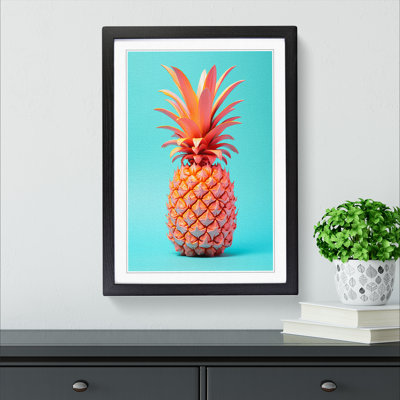 XYZ-FRM-V1223-5182 Pineapple Constructivism - Single Picture Frame Print on Wood