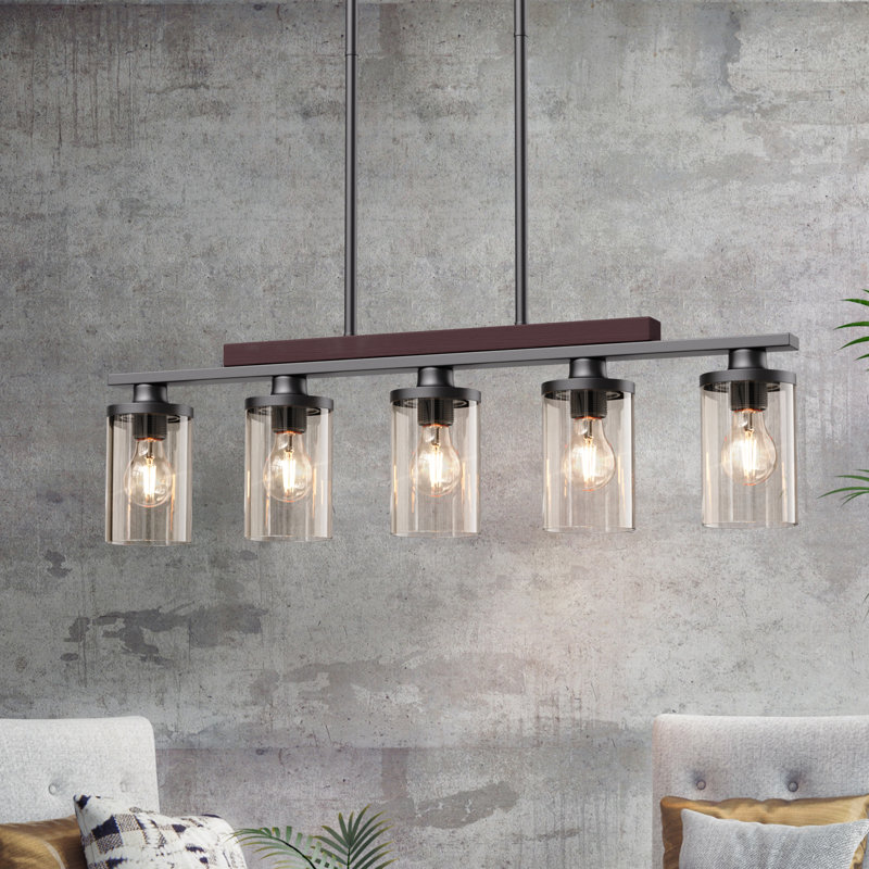 Vintage 5 - Light Dimmable Kitchen Island Linear Chandelier