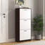 Armoire de rangement pour chaussures avec 3 tiroirs à panneaux blancs, organisateur autoportant, étagère à chaussures étroite-752660101