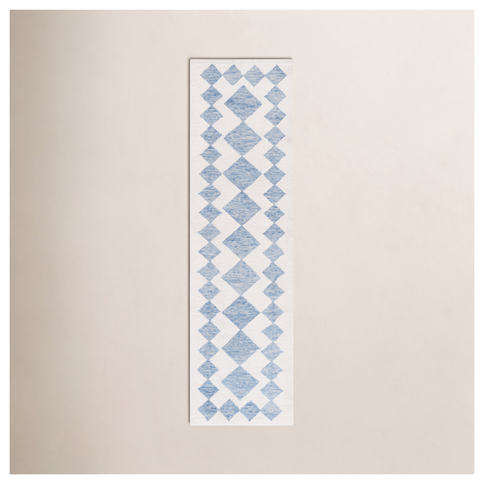 Claude Handmade Blue / Ivory Rug, Runner 2'3" x 9'