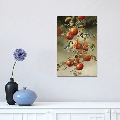 Two Birds In An Apple Tree by Jan Weenink - Wrapped Canvas Print
