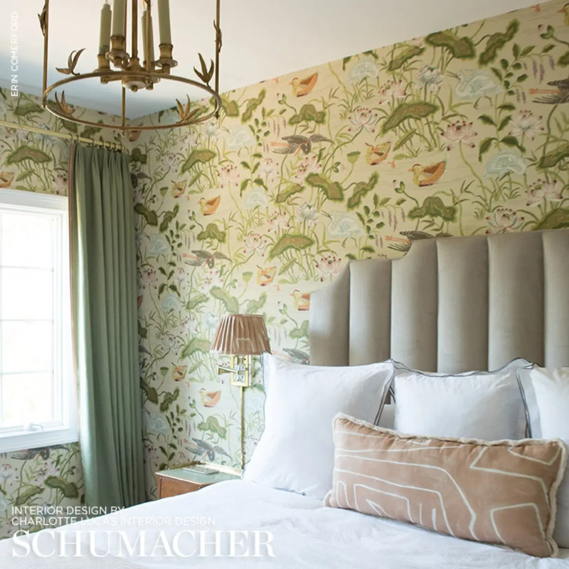 Lotus Garden Wallpaper, Parchment