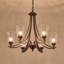 Lustre classique / traditionnel en bronze huilé à 6 lumières avec abat-jour en verre bullé-1215563806