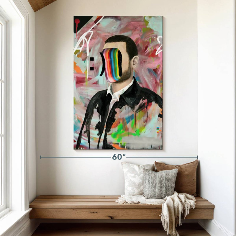 Leisha Smiley Face, 51" H x 34" W