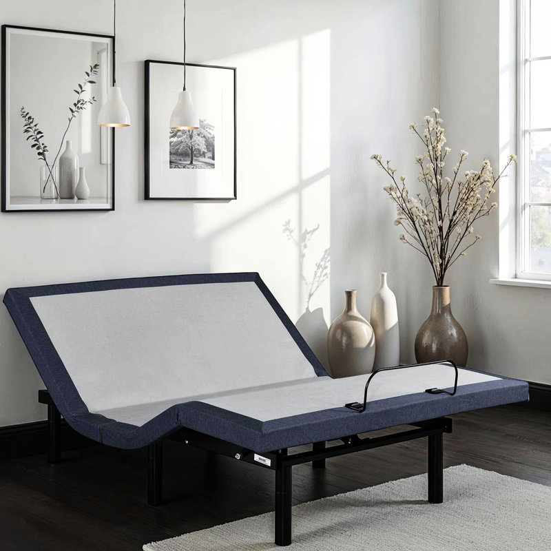 Base de lit simple TG réglable, trois modes de vibration, changements de position de la tête et des pieds, positions préréglées Tv / Zero Gravity / Lounge, 2 ports de charge, éclairage sous DEL, retour à une touche, pliage central, 850