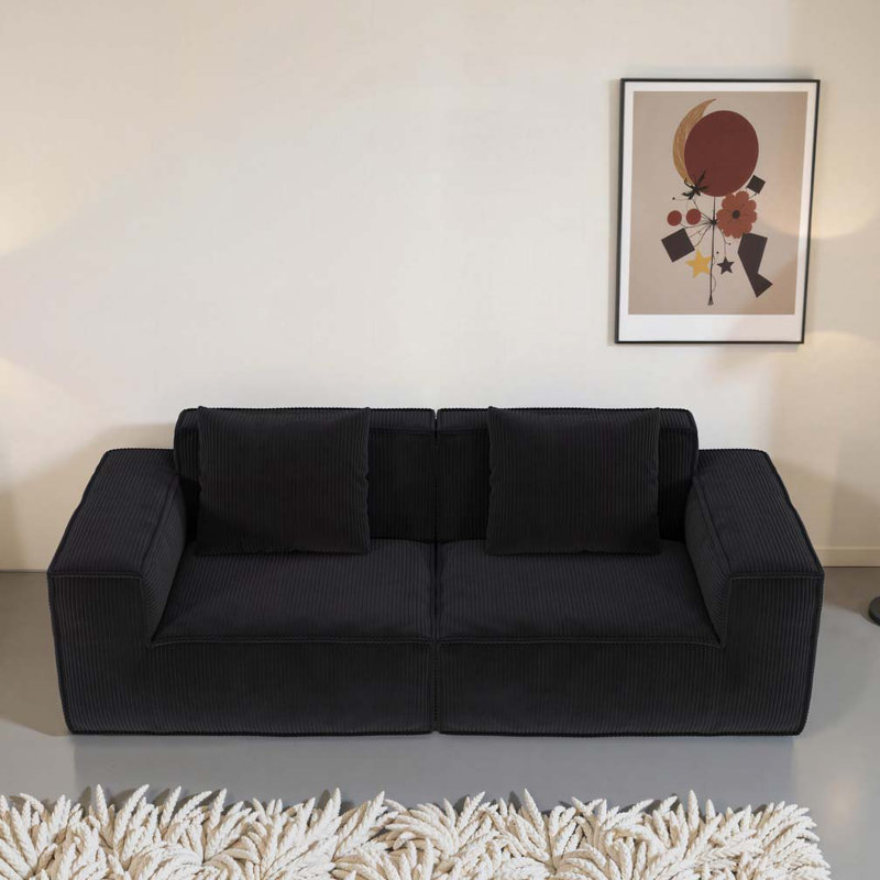 2-Seater Free Conversion Sofa, Black