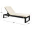 Chaise longue simple inclinable en eucalyptus avec coussins 80,9 po Faunce-2144100865-2144100991