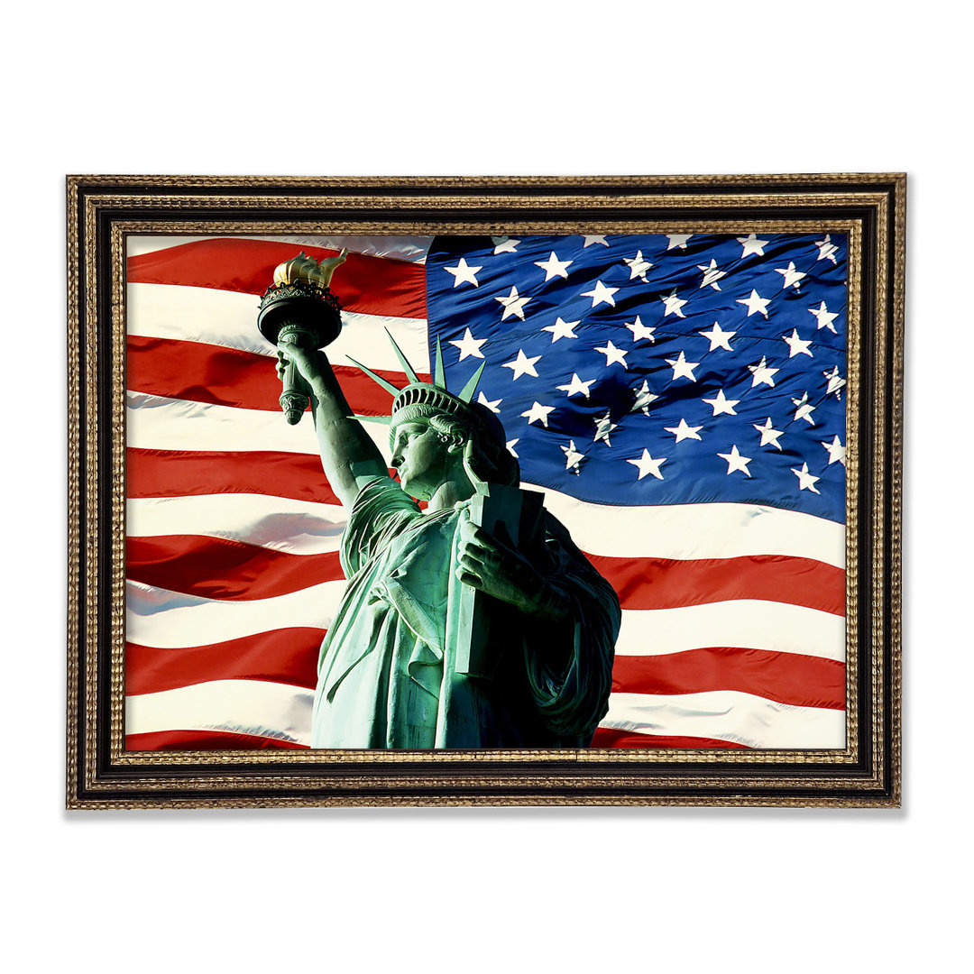 Stars and Stripes mit Lady Liberty - Druck