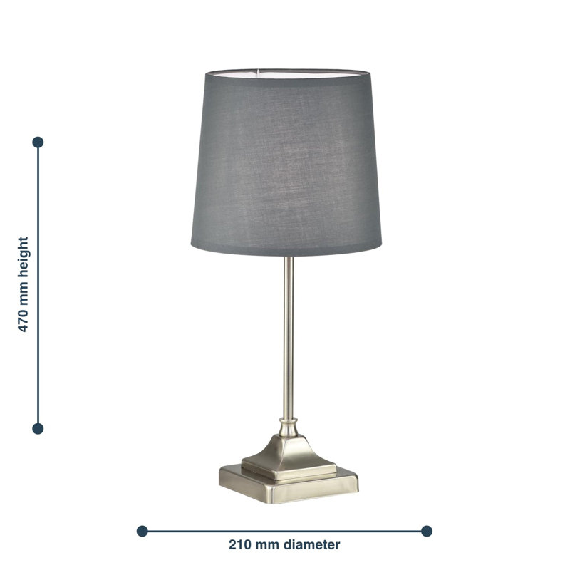 Britten Metal Table Lamp, Brushed Nickel, Grey