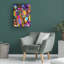 Art mural sur toile tendue - «Neon Tulipan» de Noemi Ibarz pour décoration de salon, de chambre à coucher ou de bureau - 14 x 19