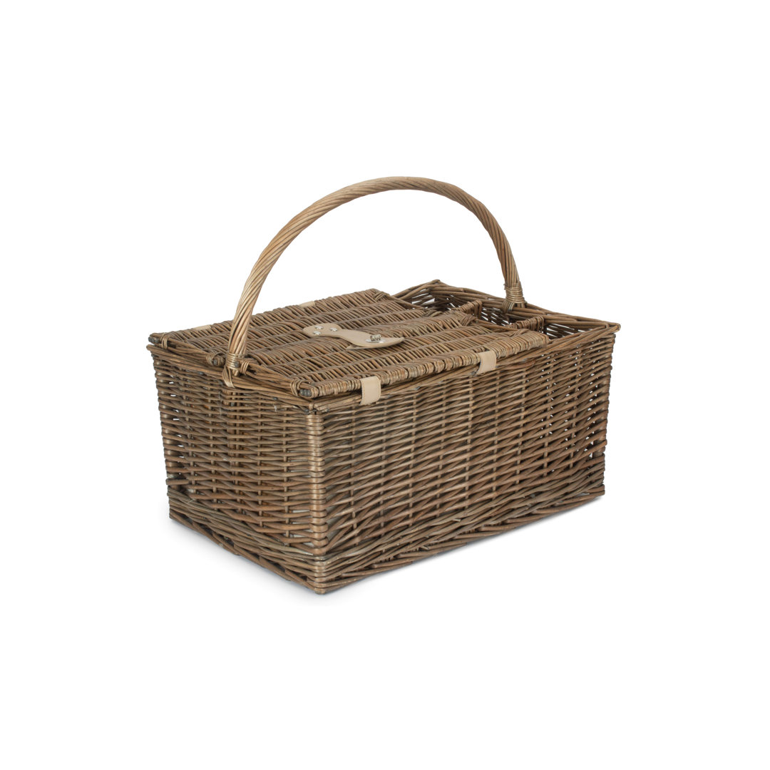 Wicker Lidded 4 Person Fitted Picnic Hamper