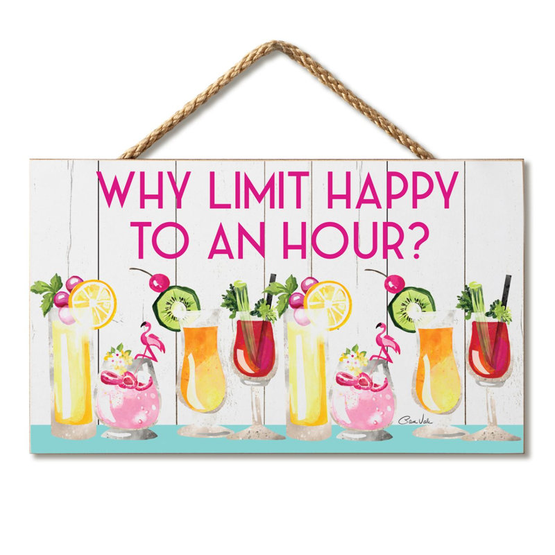 Enseigne murale en bois pourquoi "Happy Limit"