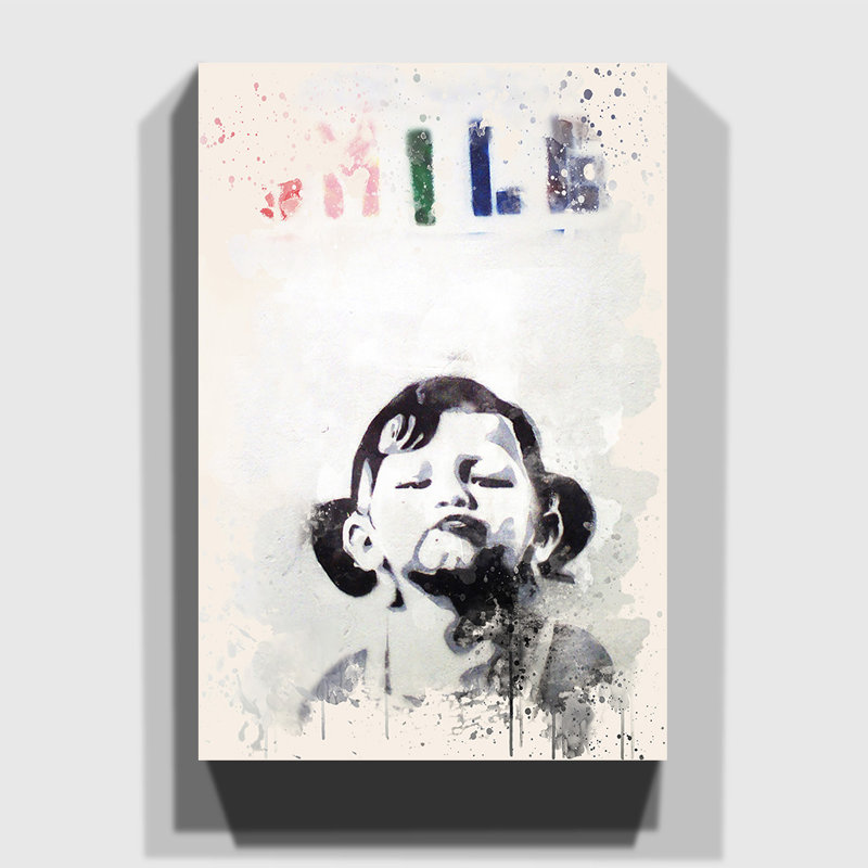 Smile Painting on Canvas - Wrapped Canvas, 60cm H x 40cm W
