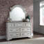 Ensemble de chambre à coucher grand lit, commode et miroir Colchester - blanc antique-100964898-104946480