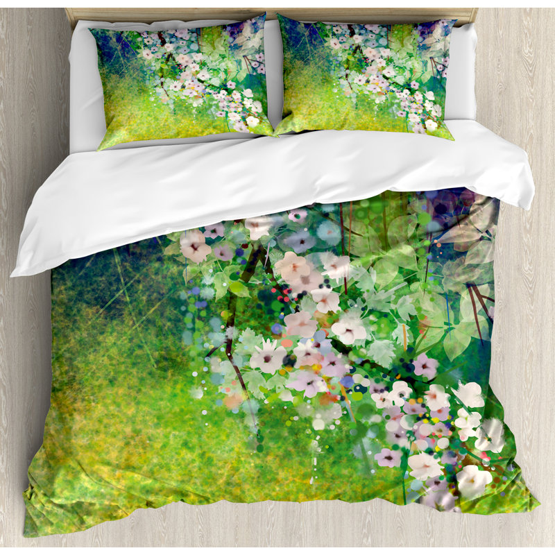Flower Home Modern & Contemporary Polyester Floral Duvet Cover, King