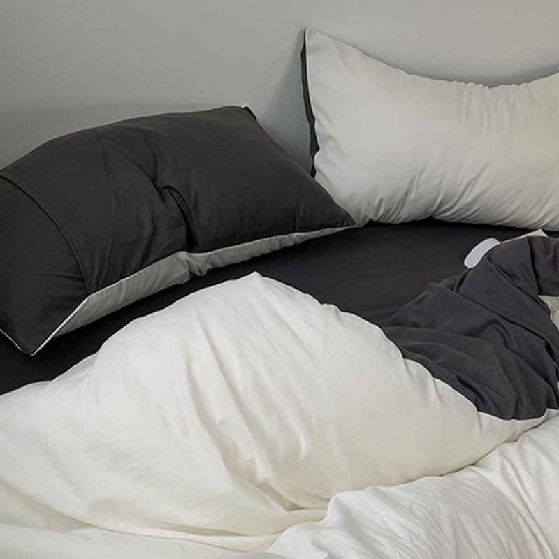 Ensemble de housse de couette toutes saisons 3 pièces gris vert doux brossé, lavable à la machine pour la chambre d'amis, sans rembourrage