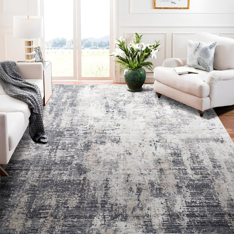 Nodarse Machine Woven Polyester Abstract Area Rug