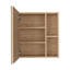 Pharmacie avec miroir, cinq tablettes internes, porte simple - pin