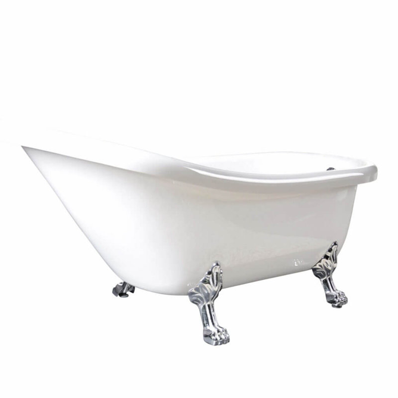 63" x 29" Clawfoot Soaking Bathtub