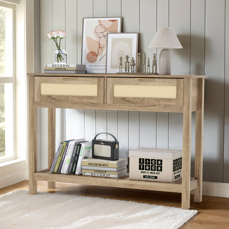 Console 45,3 po, Bois naturel