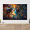 Élégante impression sur toile Radha Krishna: impression de décoration murale en verre trempé, 1P encadrée noire