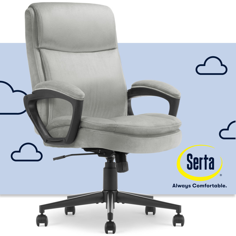 Comfort Ergo Swivel Office Chair, Gray, Velvet