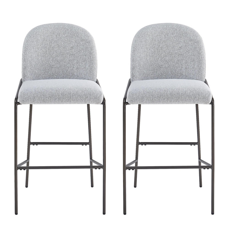 Ensemble de 2 tabourets de bar Galen, Gris