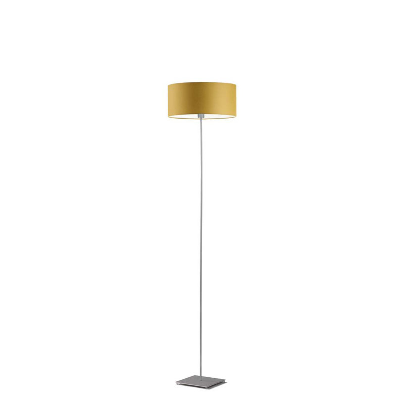 Ayania 150cm Traditional Floor Lamp, Brushed Steel, Mustard