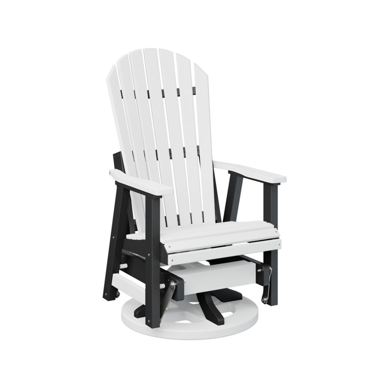 Comfo Back Outdoor Glider, White Top/Black Base